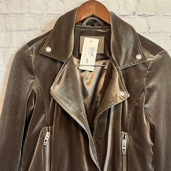 New Blank NYC Womens Size XS Stardust Velvet Moto Jacket Zip Up Cropped - Picture 2 of 11